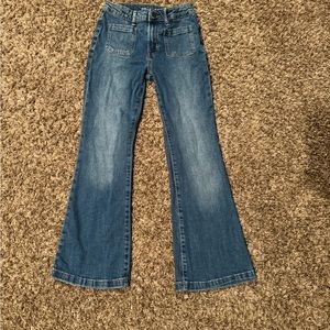 girls Gap high rise flare jeans size 10 with adjustable waist only worn 1x